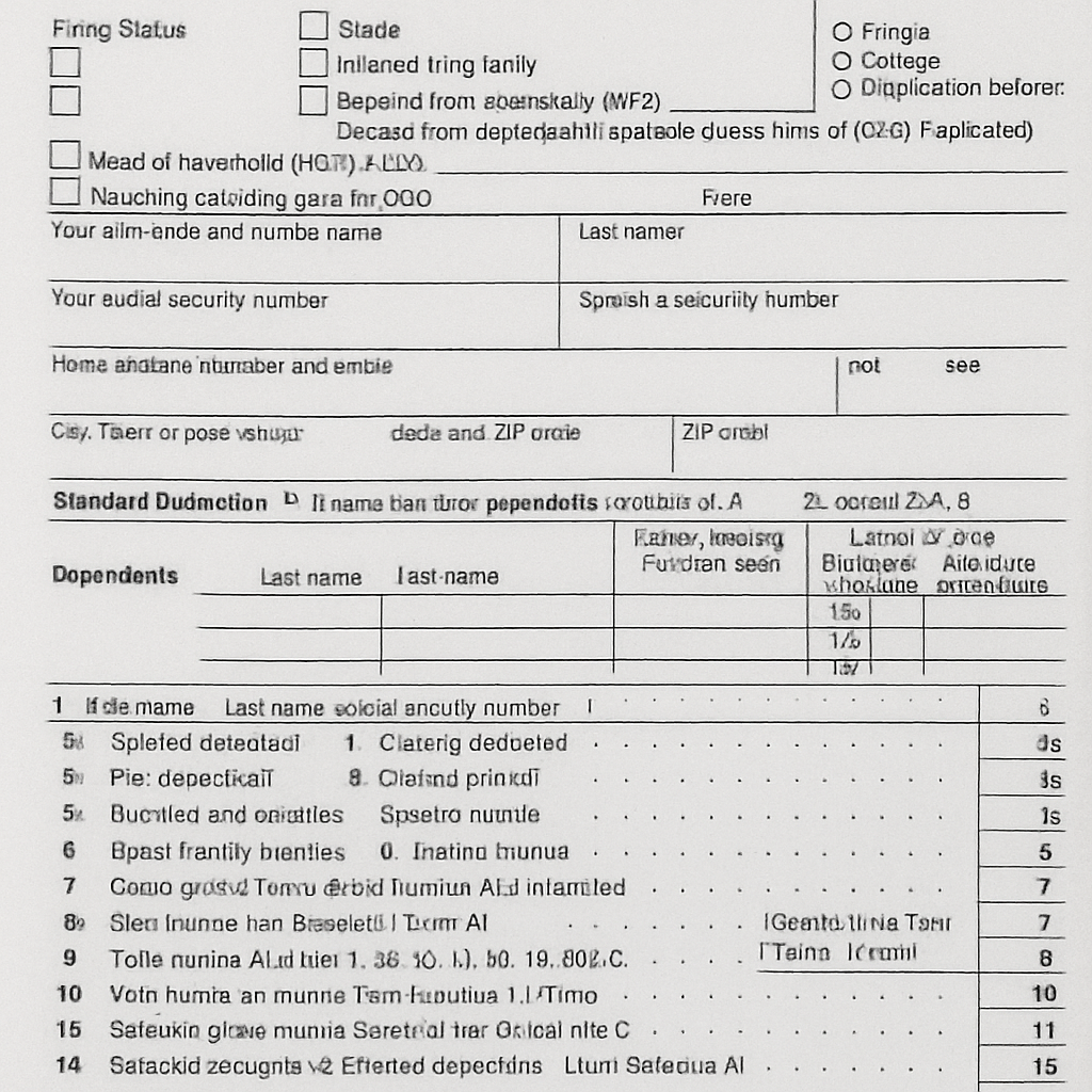 Example of a 1040 Tax Form