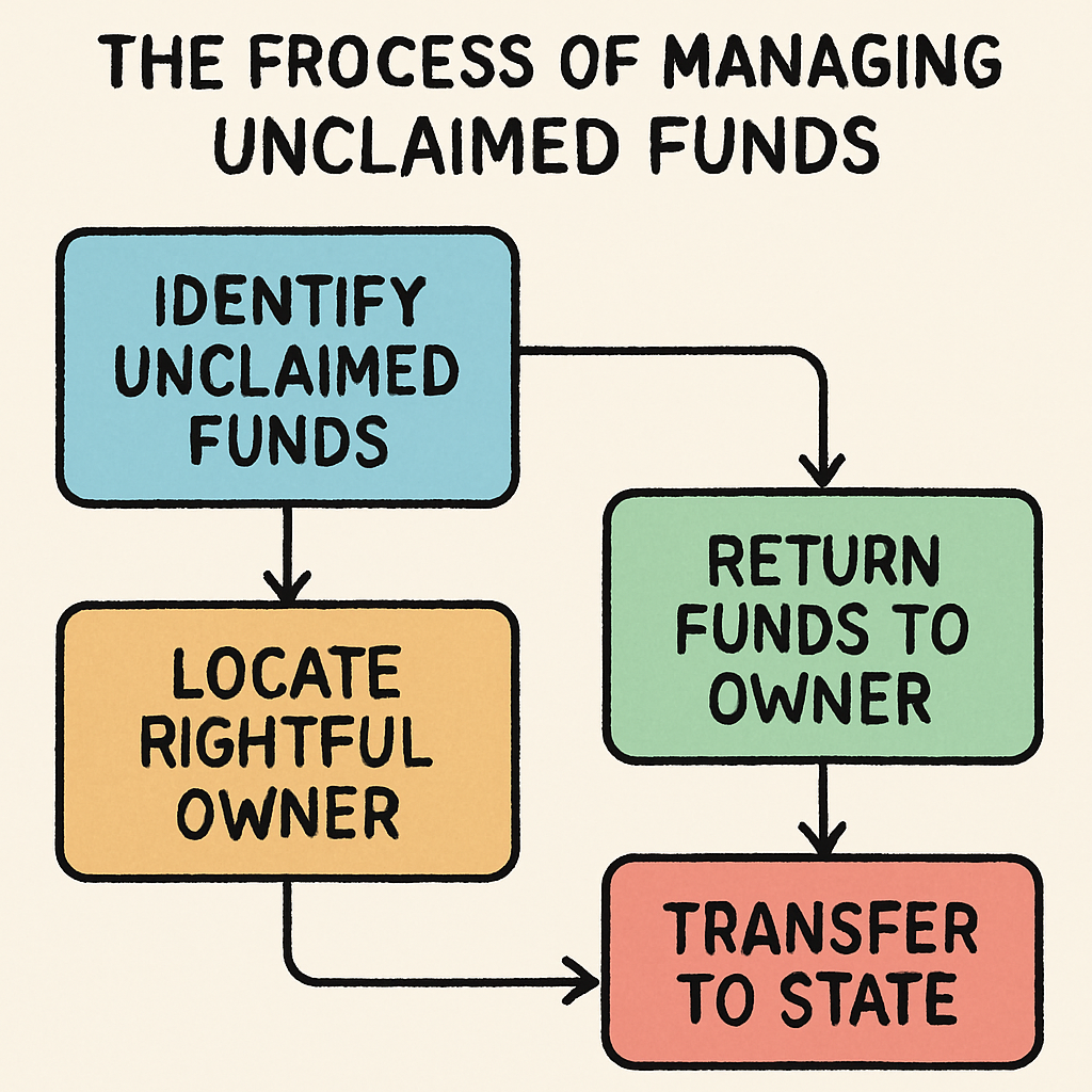 The process of managing unclaimed funds
