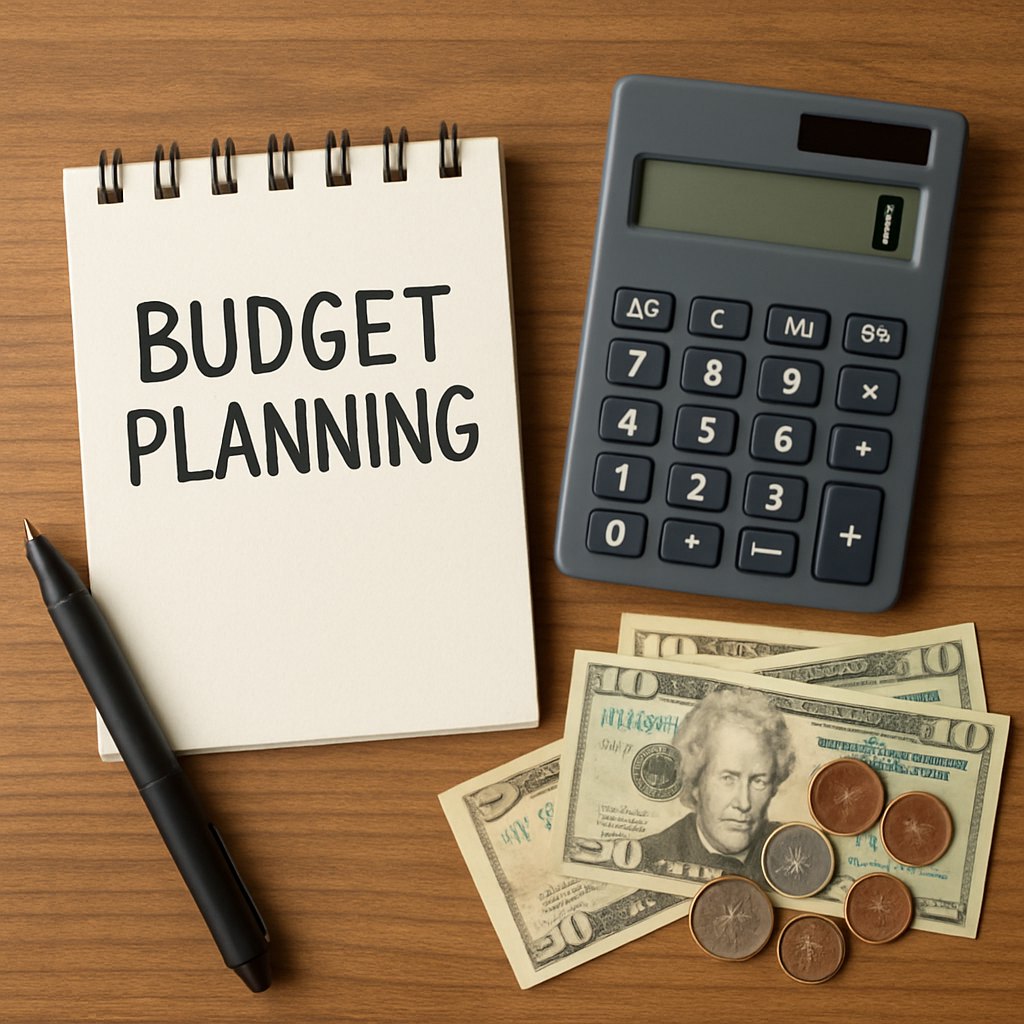 Budget Planning with a Notepad and Calculator